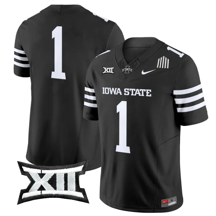 Team Jersey #1 Iowa State Cyclones 2025 Vapor Limited Stitched Black by My Store NCAA Football Jerseys