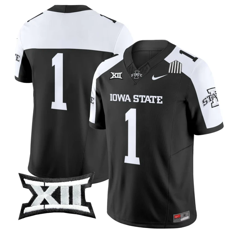 Team Jersey #1 Iowa State Cyclones 2025 Vapor Limited Stitched Black Alter by My Store NCAA Football Jerseys