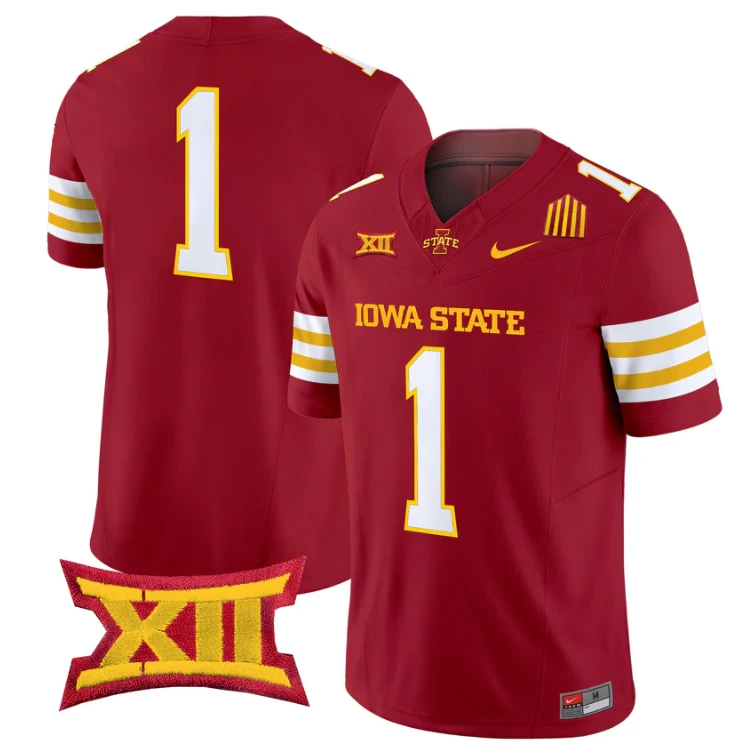 Team Jersey #1 Iowa State Cyclones 2025 Vapor Limited Stitched Cardinal by My Store NCAA Football Jerseys