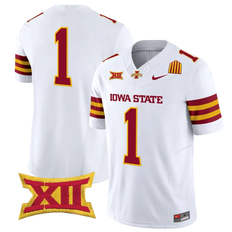 Team Jersey #1 Iowa State Cyclones 2025 Vapor Limited Stitched White by My Store NCAA Football Jerseys