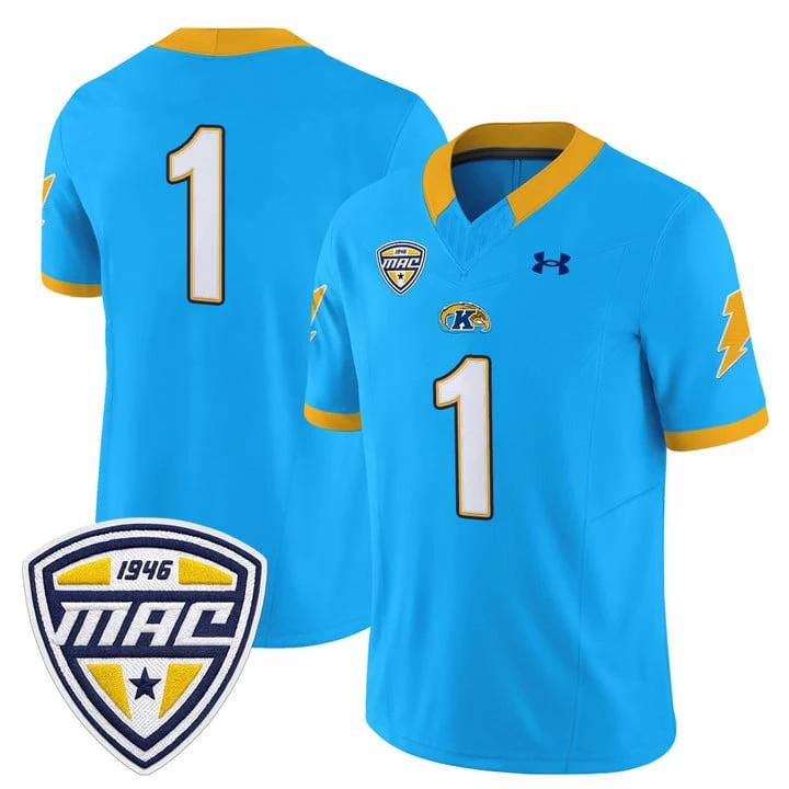 Team Jersey #1 Kent State Golden Flashes 2025 Limited Stitched Light Blue by NCAA Football Jersey