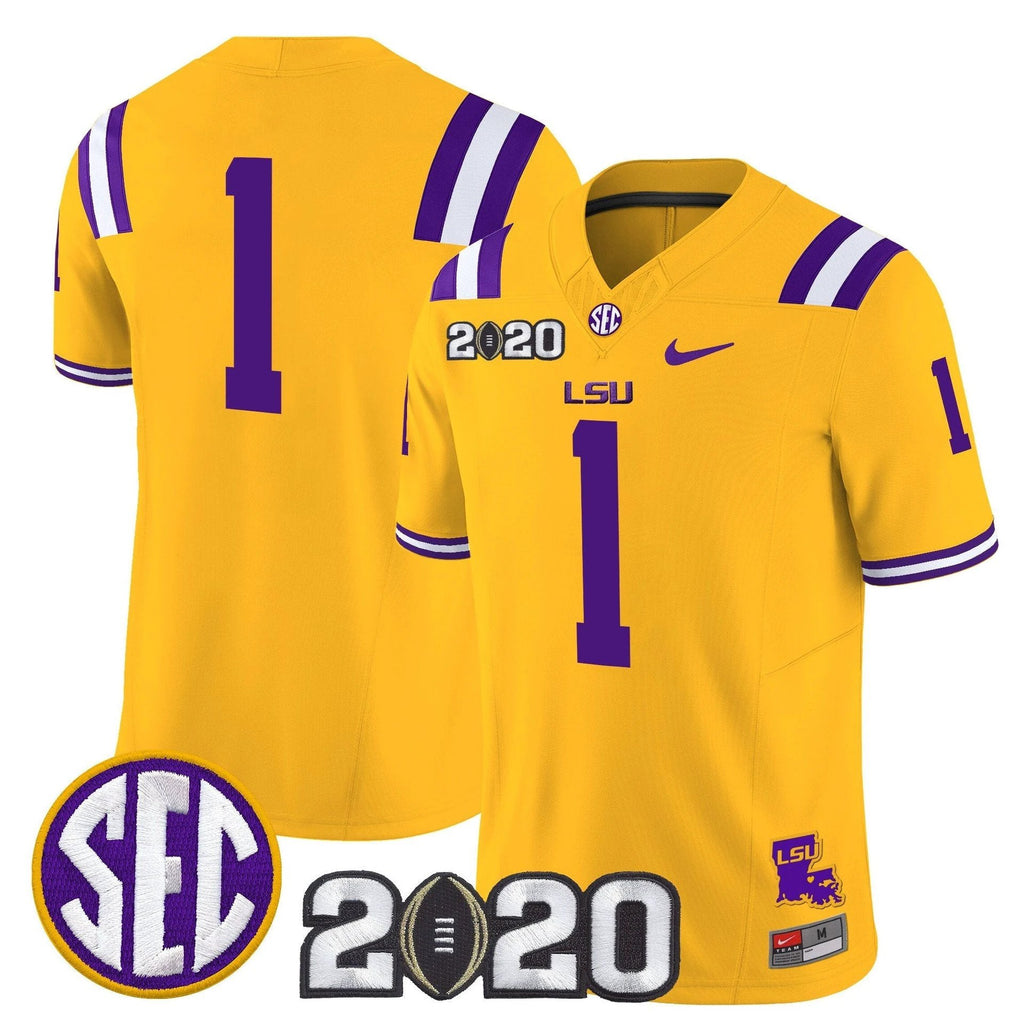 Team Jersey #1 LSU Tigers 2020 National Champions Limited Stitched Gold by My Store NCAA Football Jerseys