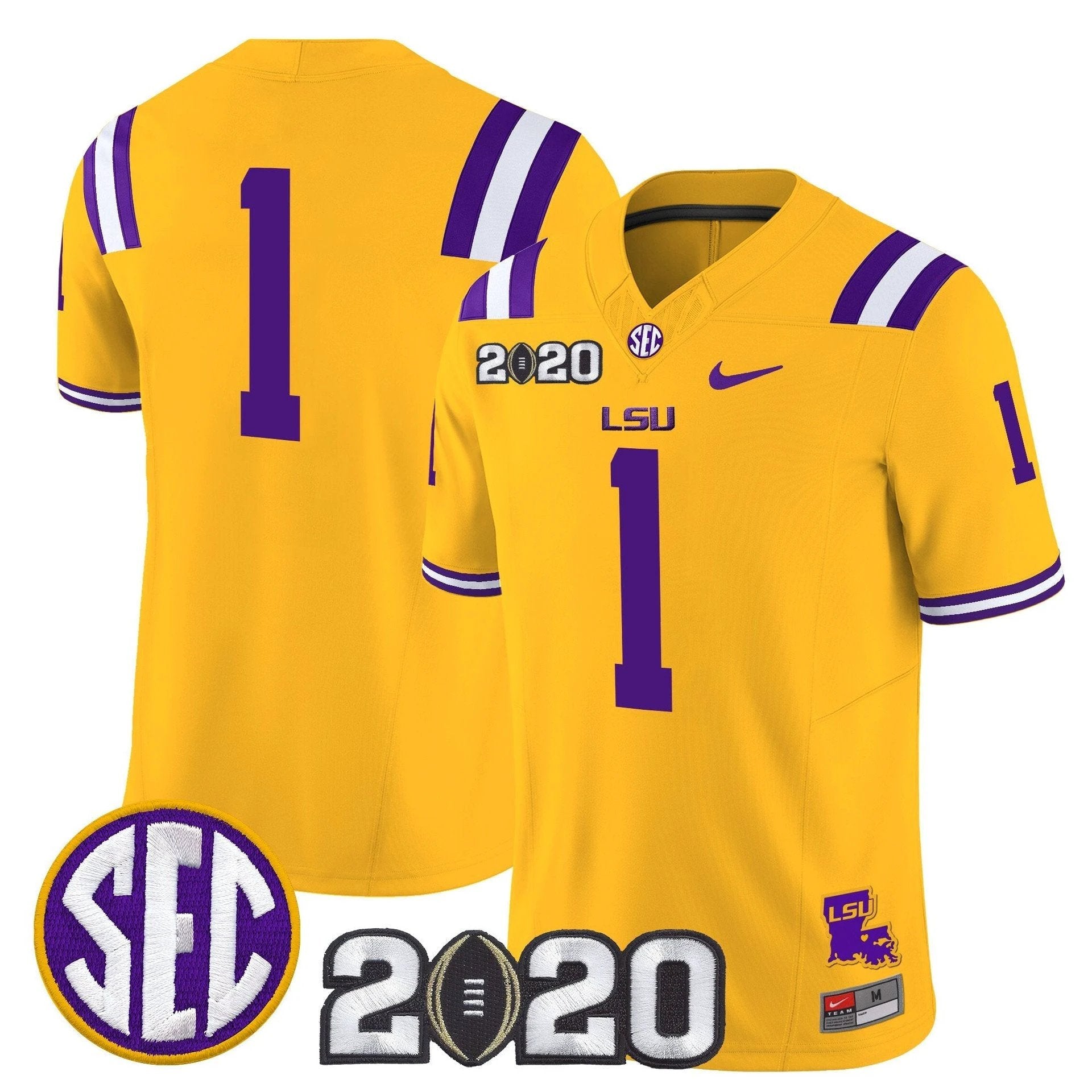 Team Jersey #1 LSU Tigers 2020 National Champions Limited Stitched Gold by My Store NCAA Football Jerseys