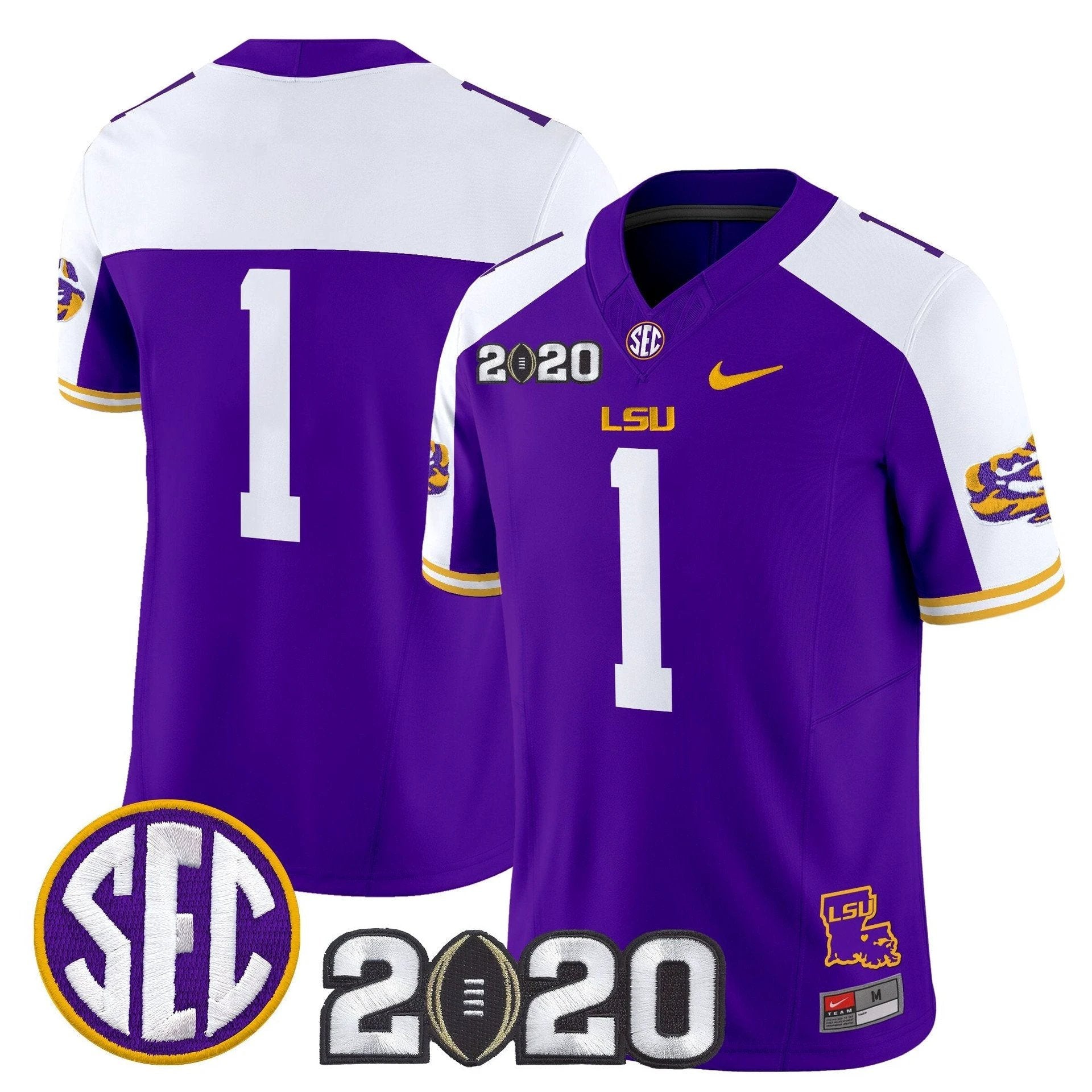 Team Jersey #1 LSU Tigers 2020 National Champions Limited Stitched Purple Alter by My Store NCAA Football Jerseys