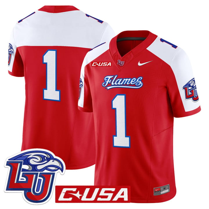Team Jersey #1 Liberty Flames 2025 Vapor Limited Stitched Red Alternate by NCAA Football Jersey