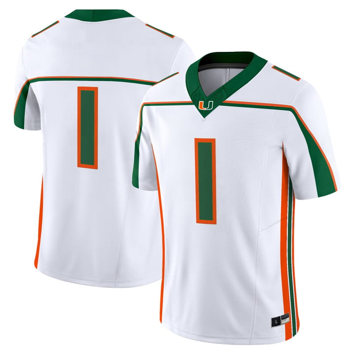 Team Jersey #1 Miami Hurricanes Throwback 2025 Vapor Limited Stitched by My Store NCAA Football Jerseys