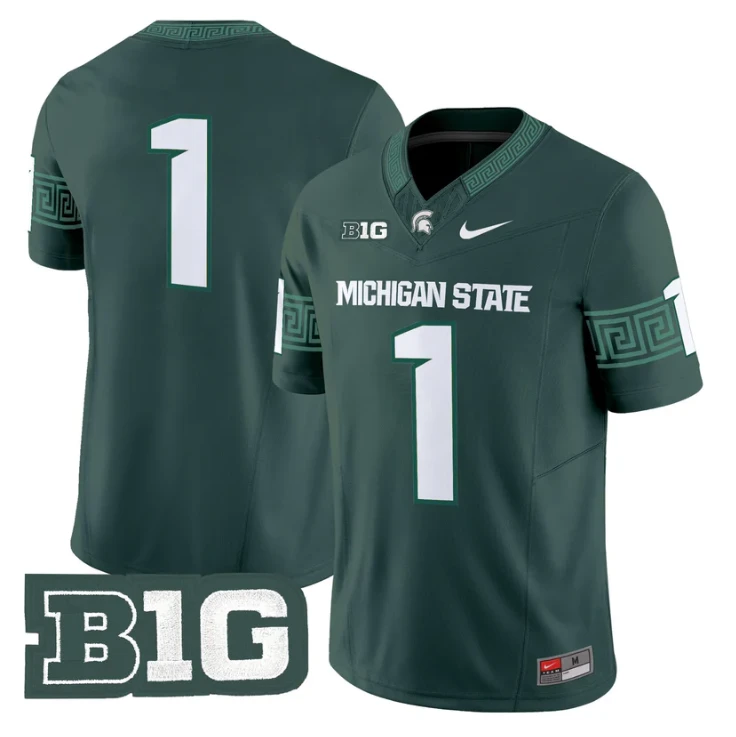 Team Jersey #1 Michigan State Spartans 2025 Vapor Limited Stitched Green by My Store NCAA Football Jerseys