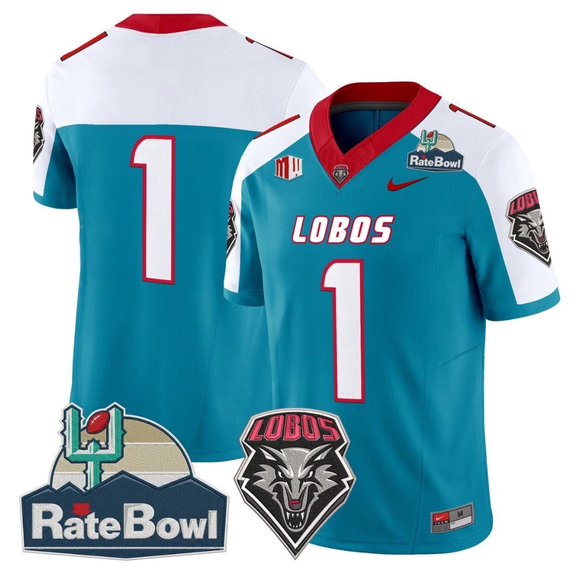 Team Jersey #1 New Mexico Lobos 2025 Rate Bowl Limited Stitched Alternate by NCAA Football Jersey