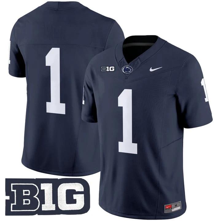 Team Jersey #1 No Name Penn State Nittany Lions 2025 Vapor Stitched Navy by My Store NCAA Football Jerseys