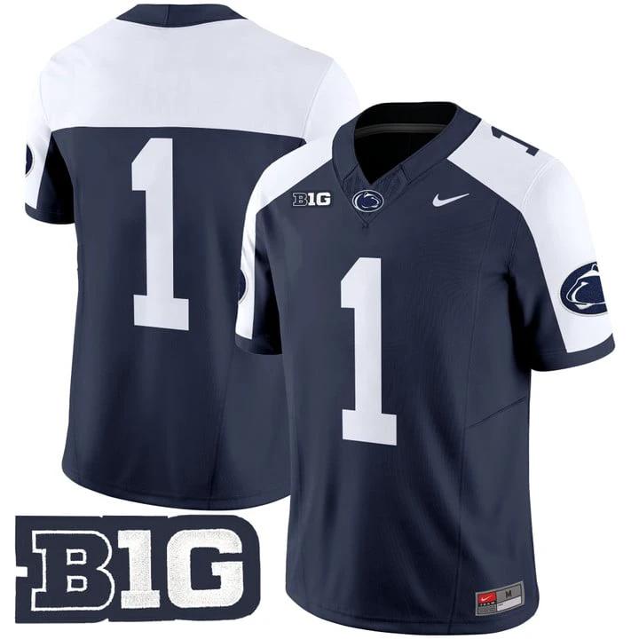 Team Jersey #1 No Name Penn State Nittany Lions 2025 Vapor Stitched Navy Alter by My Store NCAA Football Jerseys