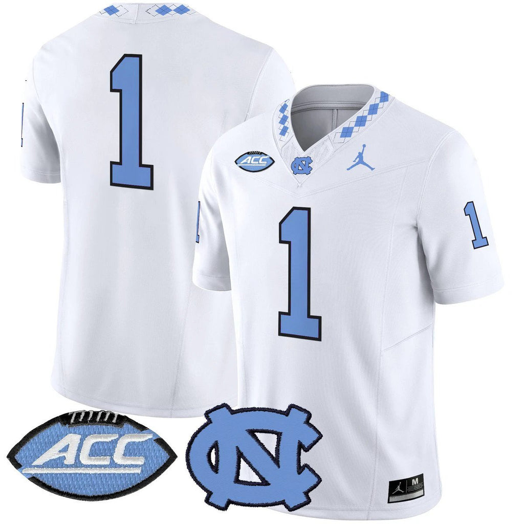 Team Jersey #1 North Carolina Tar Heels 2025 Vapor Limited Stitched White by My Store NCAA Football Jerseys