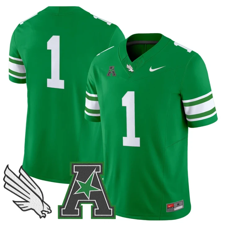 Team Jersey #1 North Texas Mean Green 2025 Vapor Limited Stitched Green by My Store NCAA Football Jerseys
