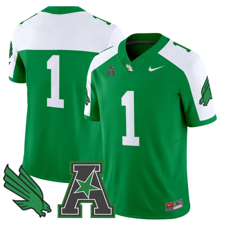 Team Jersey #1 North Texas Mean Green 2025 Vapor Limited Stitched Green Alter by My Store NCAA Football Jerseys