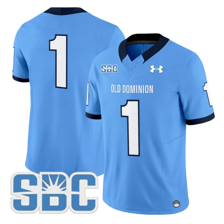 Team Jersey #1 Old Dominion Monarchs 2025 Vapor Limited Stitched Blue by My Store NCAA Football Jerseys