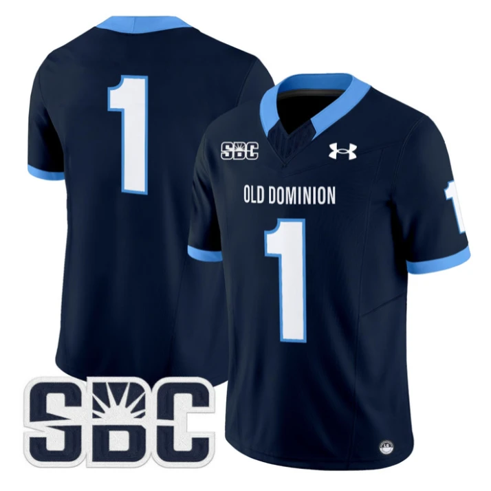 Team Jersey #1 Old Dominion Monarchs 2025 Vapor Limited Stitched Navy by My Store NCAA Football Jerseys
