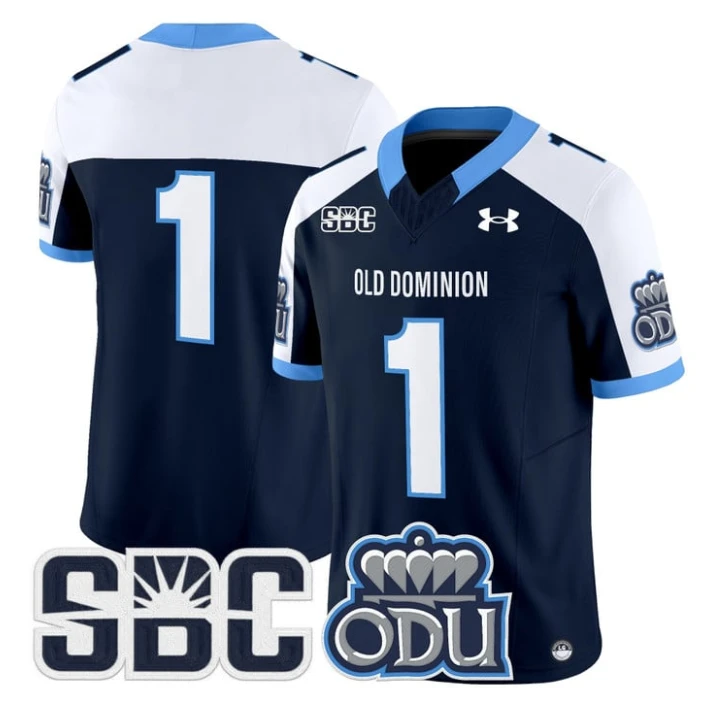 Team Jersey #1 Old Dominion Monarchs 2025 Vapor Limited Stitched Navy Alter by My Store NCAA Football Jerseys