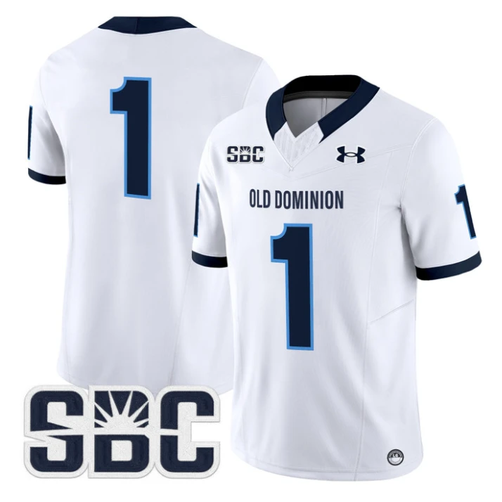 Team Jersey #1 Old Dominion Monarchs 2025 Vapor Limited Stitched White by My Store NCAA Football Jerseys