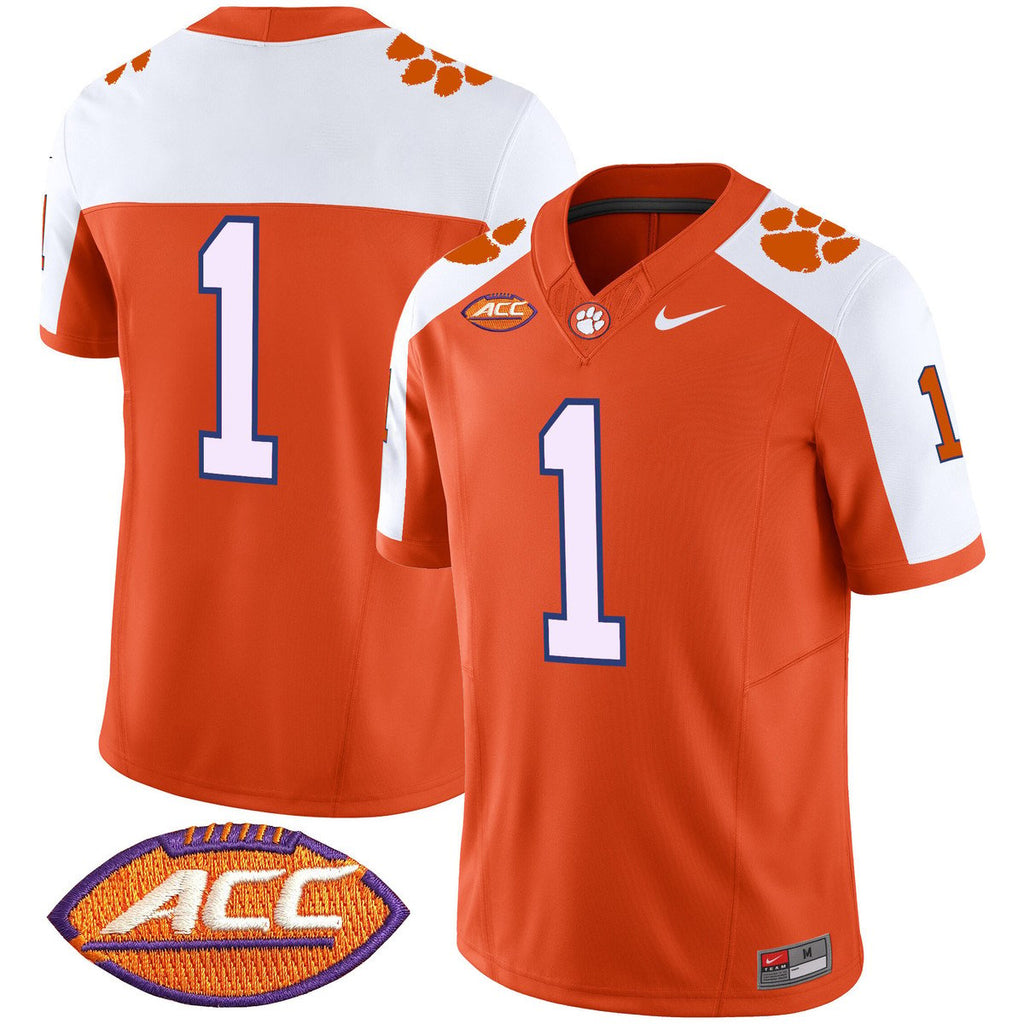 Team Jersey #1 Clemson Tigers 2025 Vapor Limited Stitched Orange ALter by My Store NCAA Football Jerseys