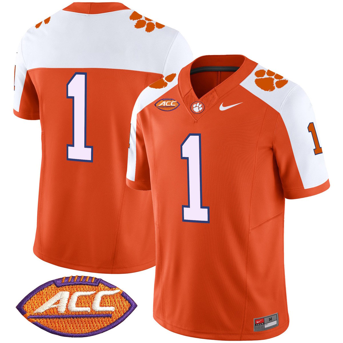Team Jersey #1 Clemson Tigers 2025 Vapor Limited Stitched Orange ALter by My Store NCAA Football Jerseys