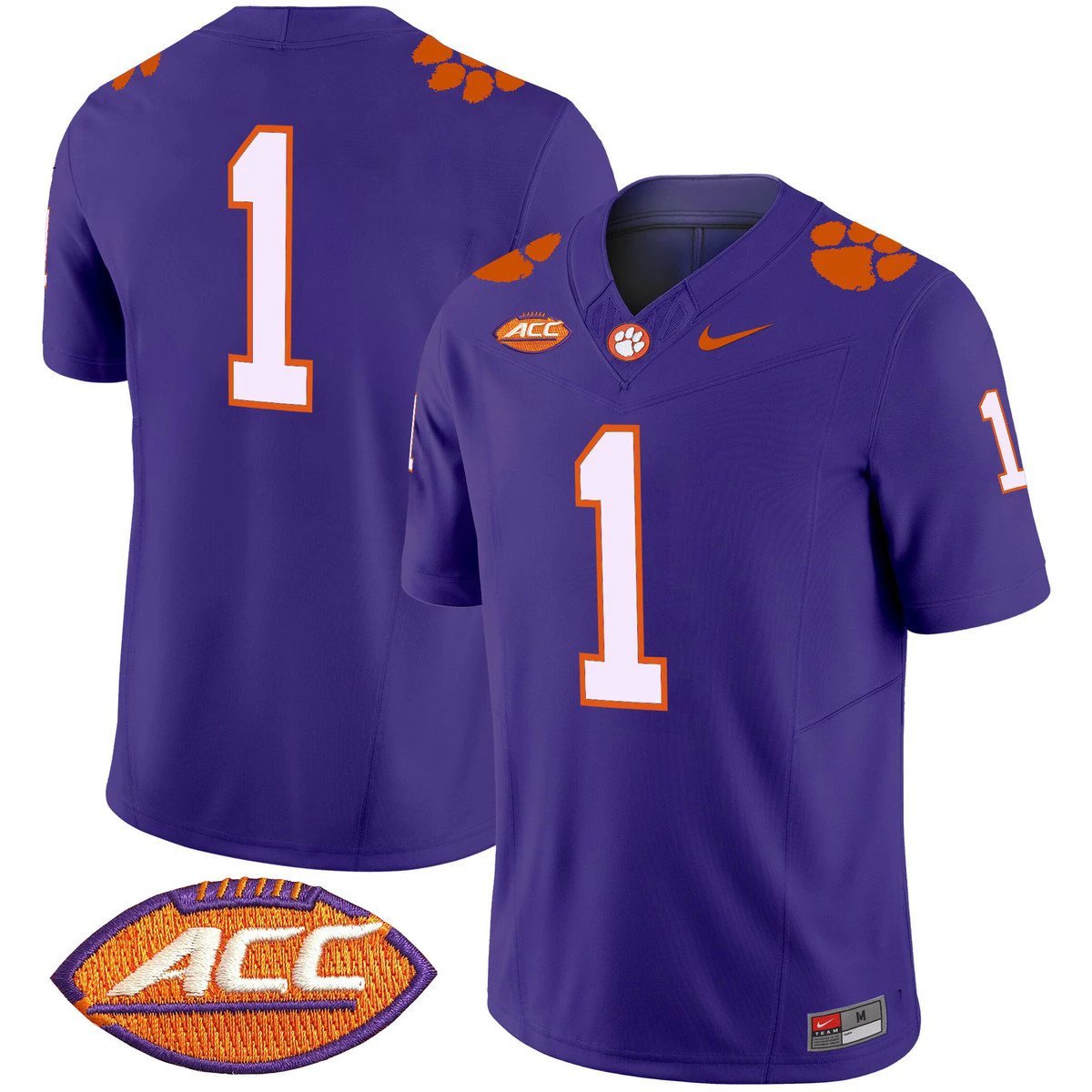 Team Jersey #1 Clemson Tigers 2025 Vapor Limited Stitched Purple by My Store NCAA Football Jerseys