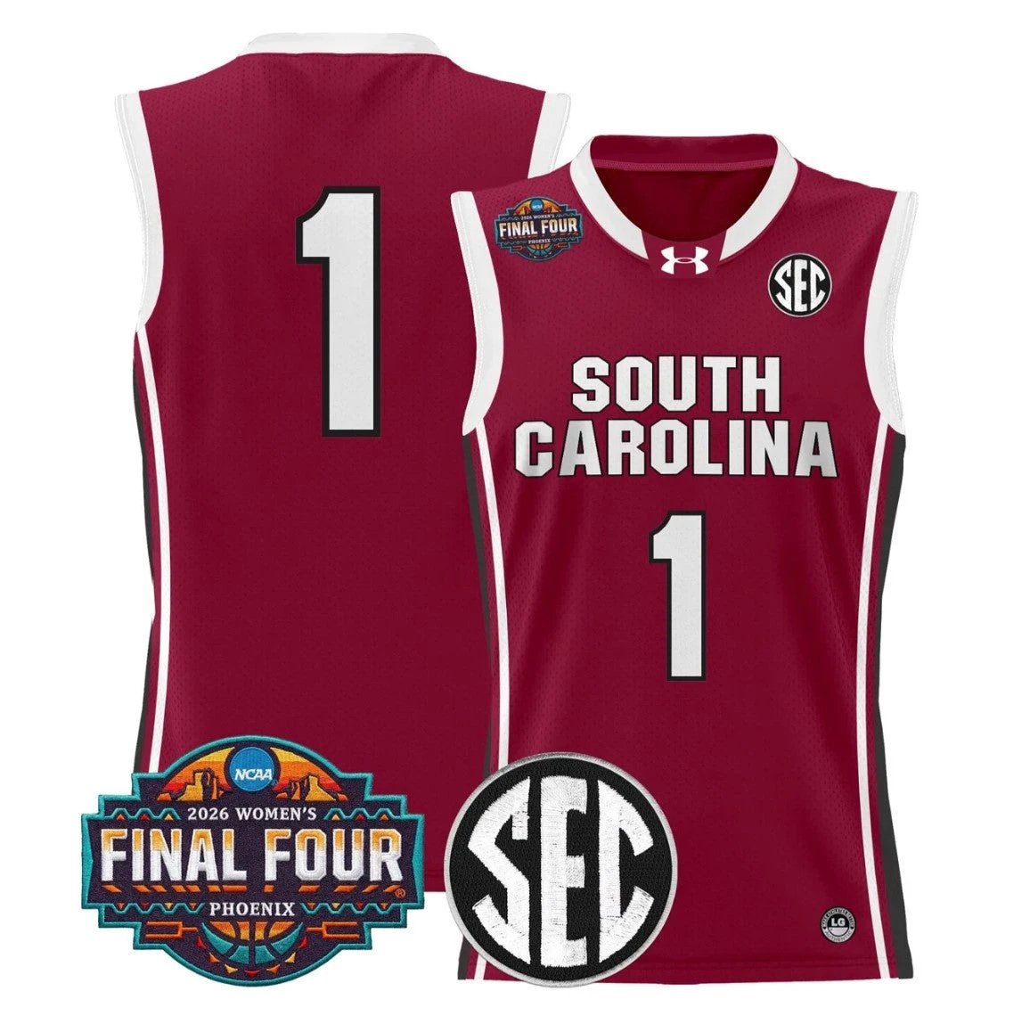 Team Jersey #1 South Carolina 2026 Final Four Basketball Stitched Garnet by My store basketball