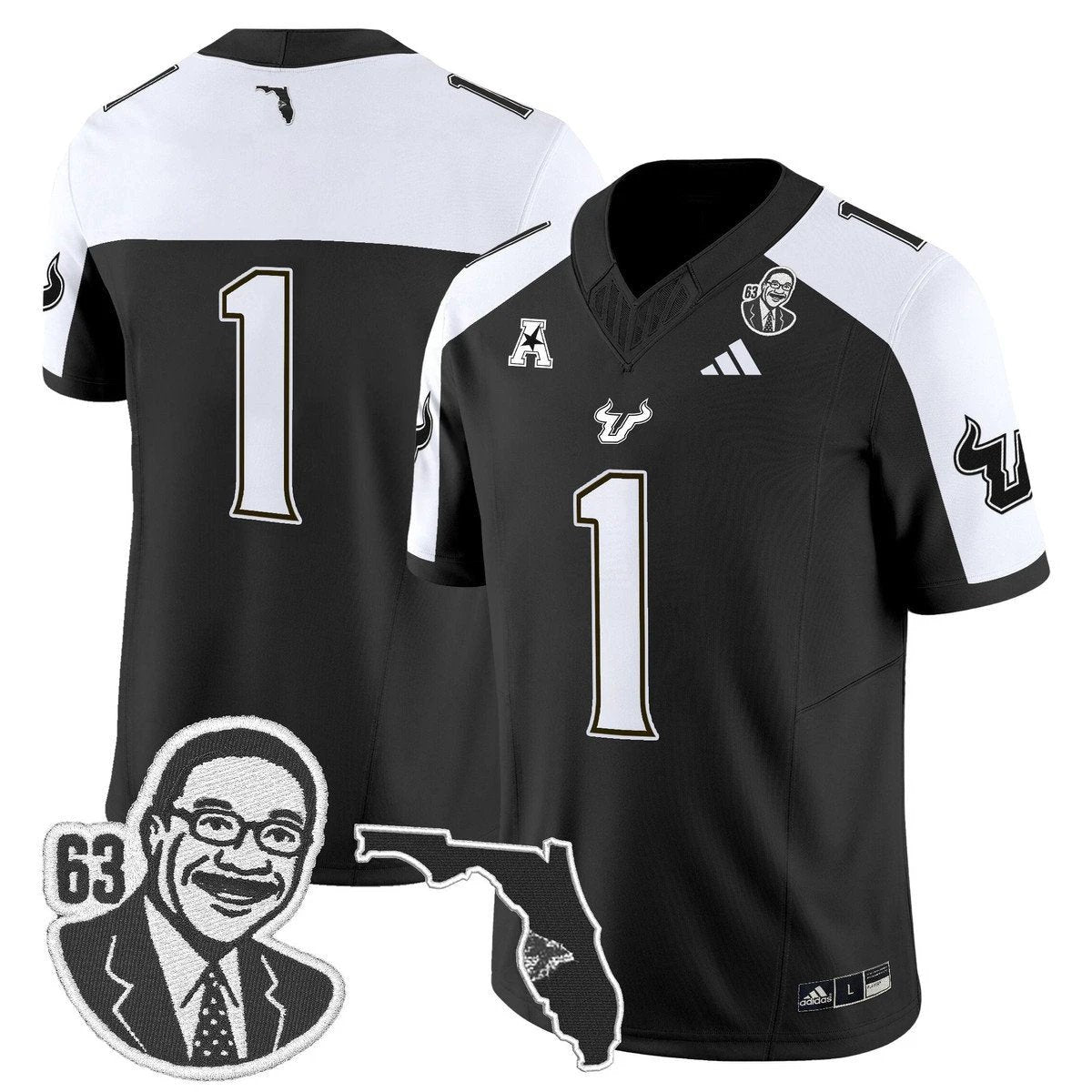Team Jersey #1 South Florida Bulls Lee Roy Selmon Legacy Stitched Black Alter by My Store NCAA Football Jerseys