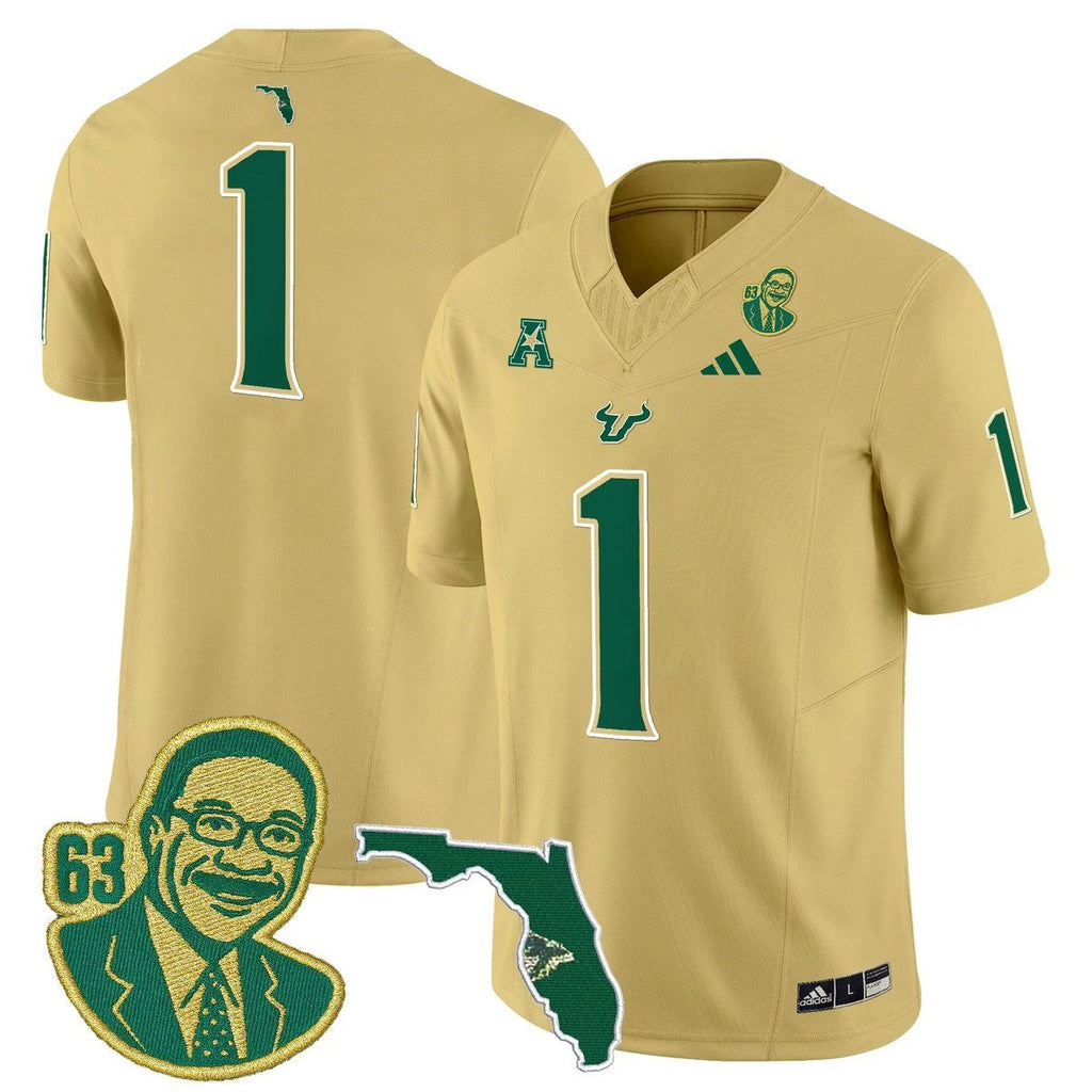Team Jersey #1 South Florida Bulls Lee Roy Selmon Legacy Stitched Gold by My Store NCAA Football Jerseys