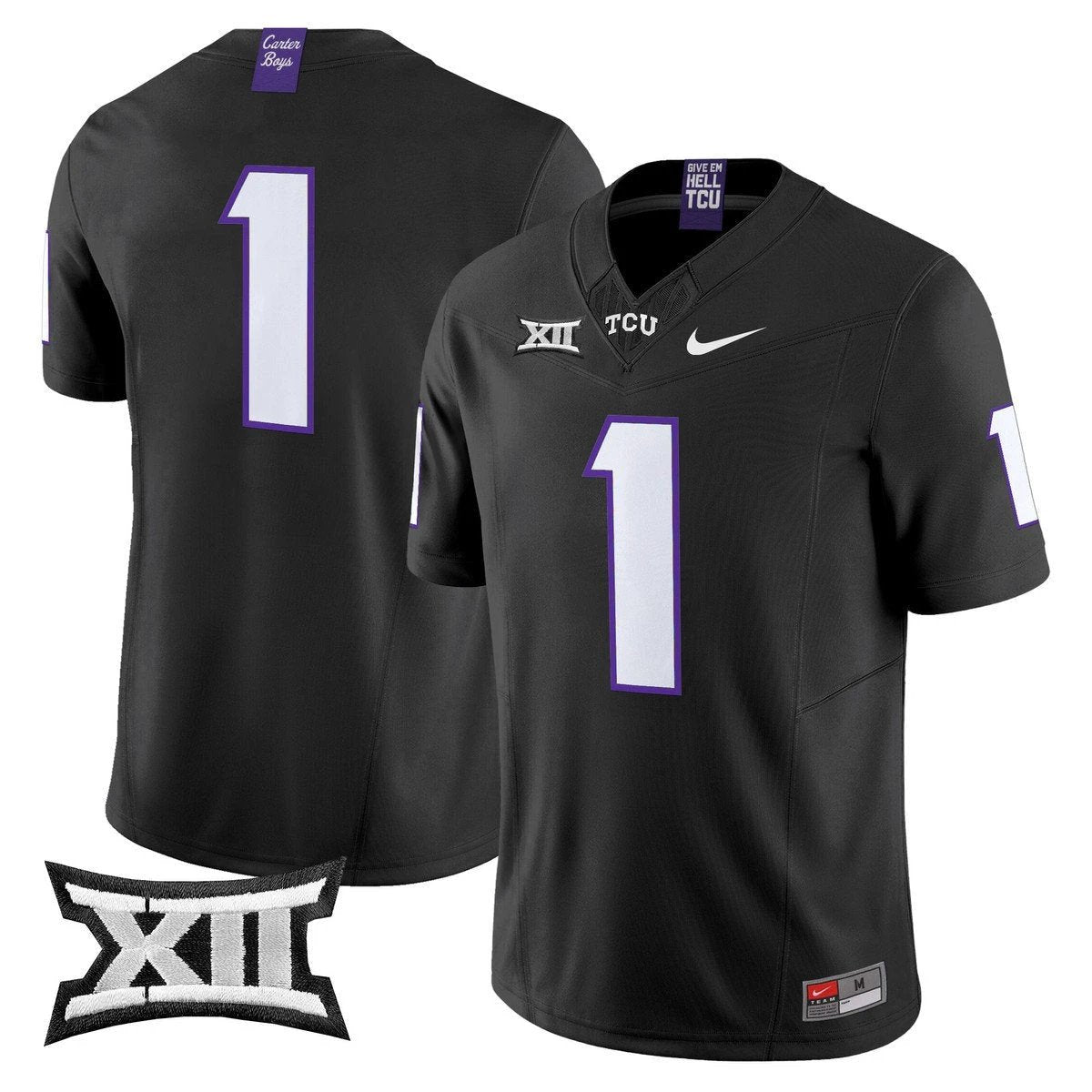 Team Jersey #1 TCU Horned Frogs 2025 Vapor Limited Stitched Black by My Store NCAA Football Jerseys