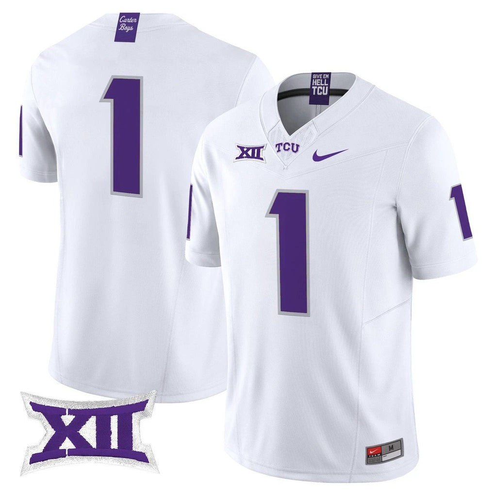 Team Jersey #1 TCU Horned Frogs 2025 Vapor Limited Stitched White by My Store NCAA Football Jerseys