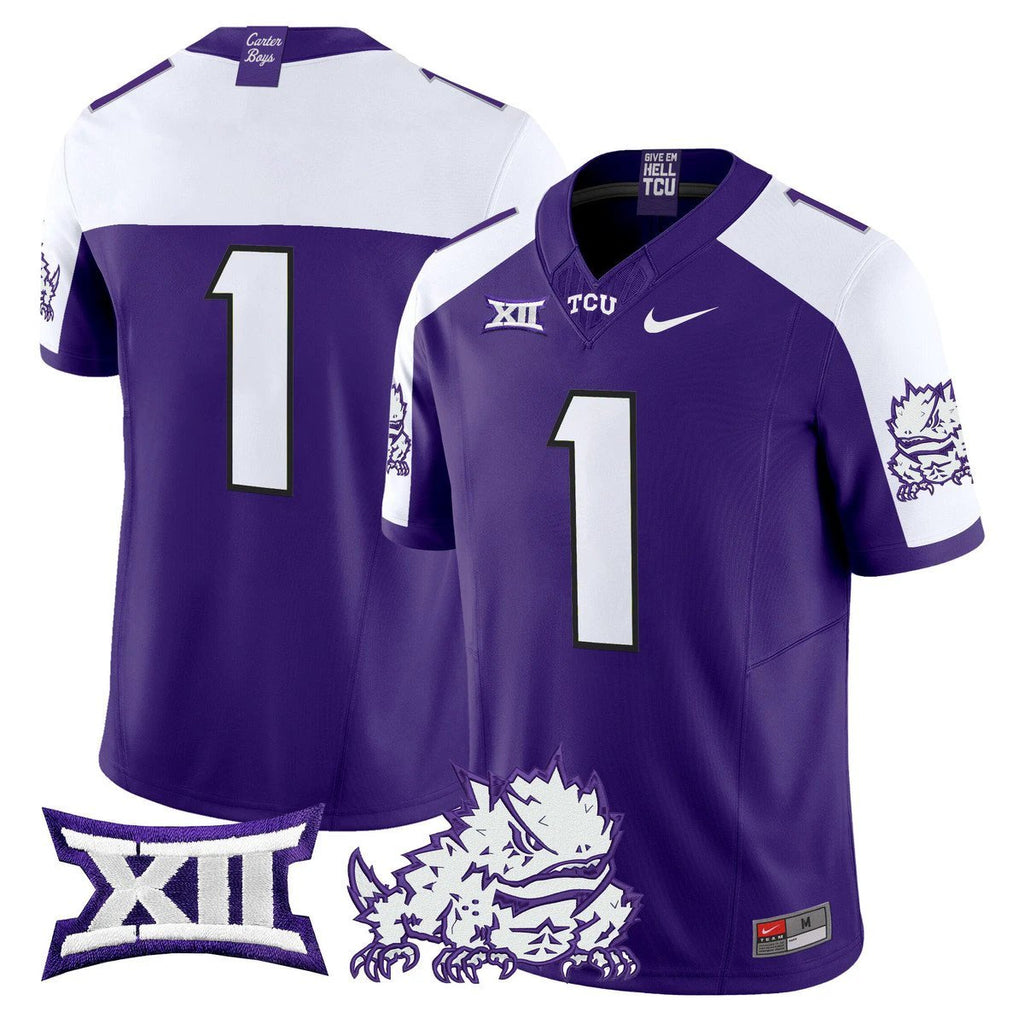 Team Jersey #1 TCU Horned Frogs 2025 Vapor Limited Stitched Purple Alter by My Store NCAA Football Jerseys