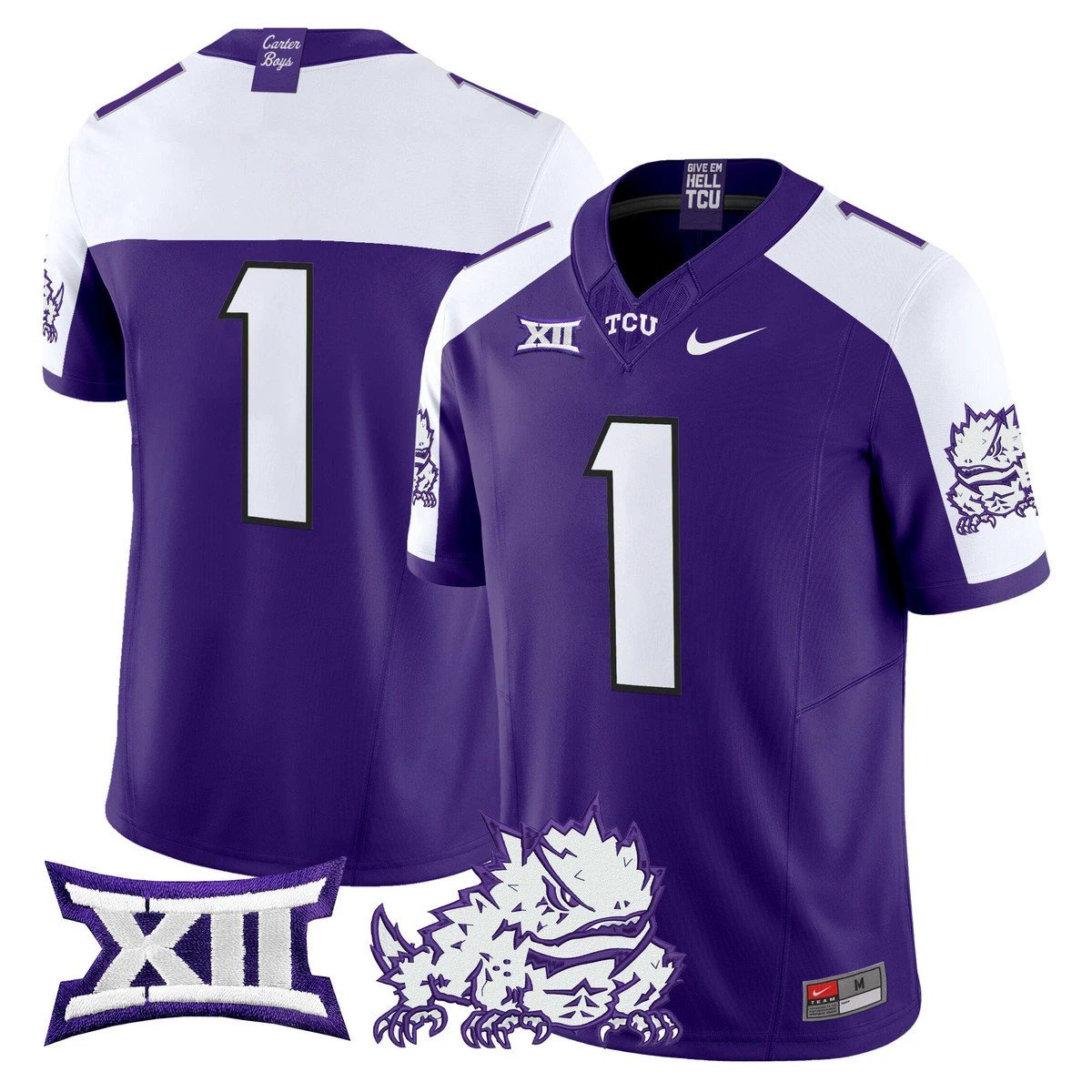 Team Jersey #1 TCU Horned Frogs 2025 Vapor Limited Stitched Purple Alter by My Store NCAA Football Jerseys