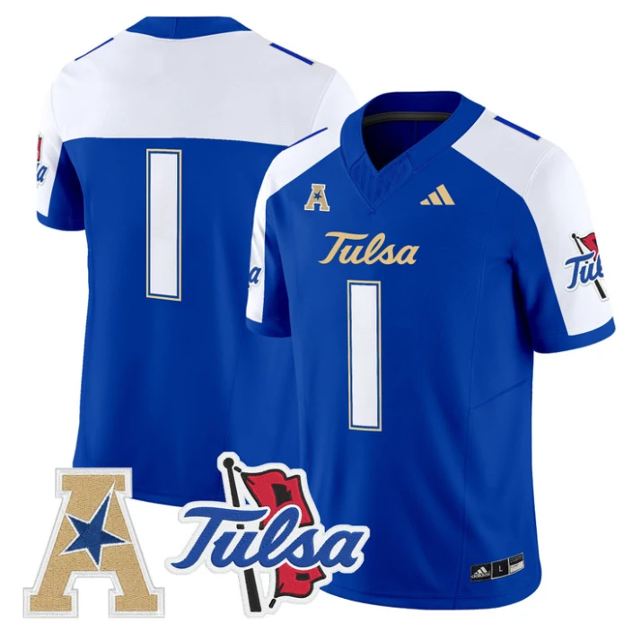 Team Jersey #1 Tulsa Golden Hurricane 2025 Vapor Limited Stitched Royal Alter by My Store NCAA Football Jerseys