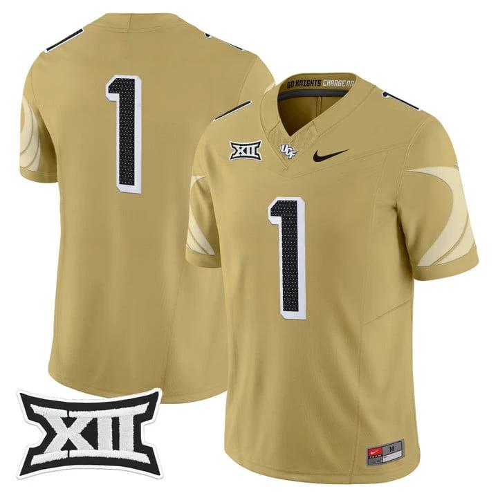 Team Jersey #1 UCF Knights 2025 Vapor Limited Stitched Gold by My Store NCAA Football Jerseys