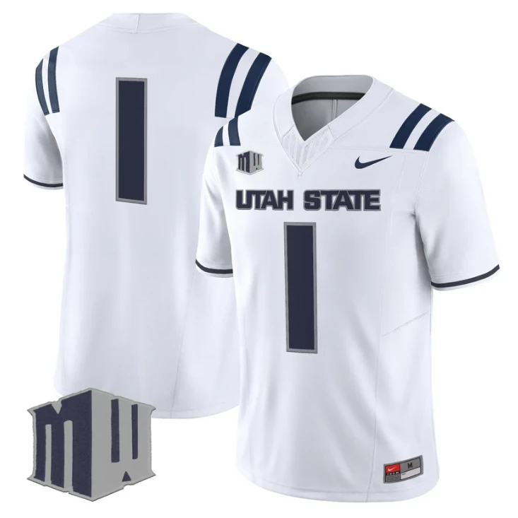 Team Jersey #1 Utah State Aggies 2025 Vapor Limited Stitched White by My Store NCAA Football Jerseys