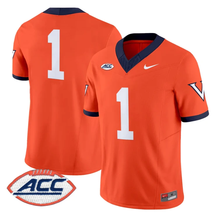 Team Jersey #1 Virginia Cavaliers 1995 Throwbacks Limited Stitched Orange by NCAA Football Jersey