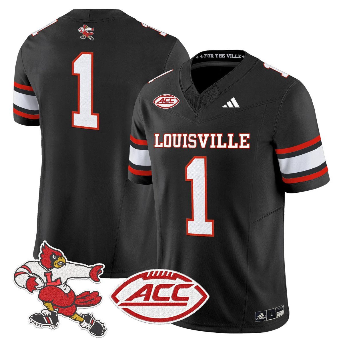 Team Jersey #1 Louisville Cardinals 1980s Throwback Limited Stitched Black by My Store NCAA Football Jerseys