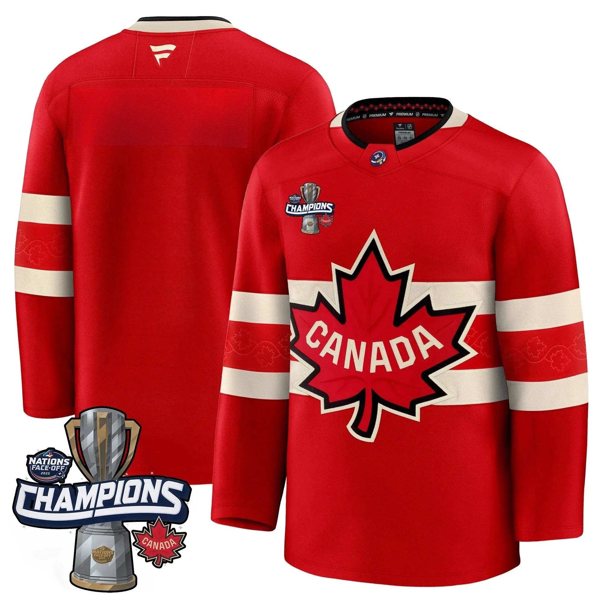 Men Canada 2025 4 Nations Face-Off Champions Jersey - All Stitched by Canada