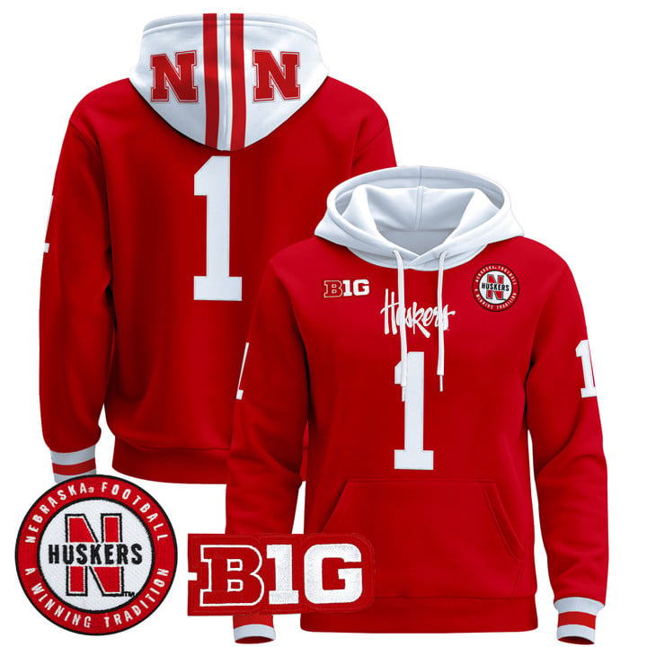 Team Hoodie Nebraska Cornhuskers 2025 Premium Pullover Stitched by Hoodie Pullover
