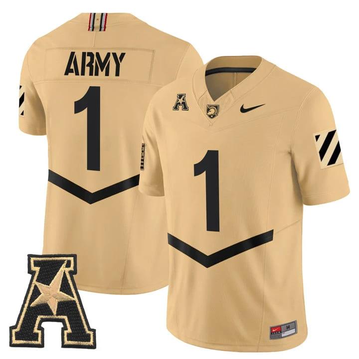 Team Jersey #1 Army Black Knights 2025 Vapor Limited Stitched by My Store NCAA Football Jerseys