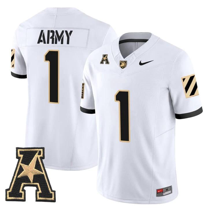 Team Jersey #1 Army Black Knights 2025 Vapor Limited Stitched by My Store NCAA Football Jerseys