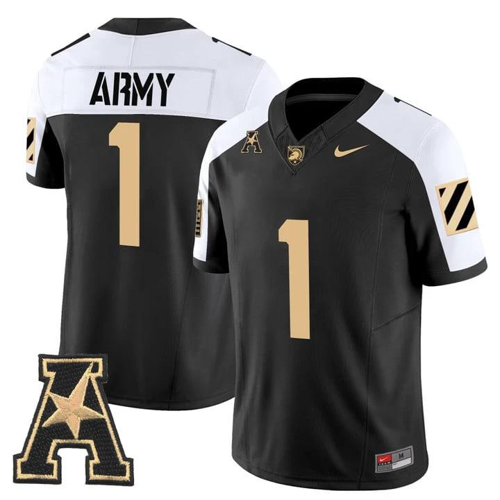 Team Jersey #1 Army Black Knights 2025 Vapor Limited Stitched by My Store NCAA Football Jerseys