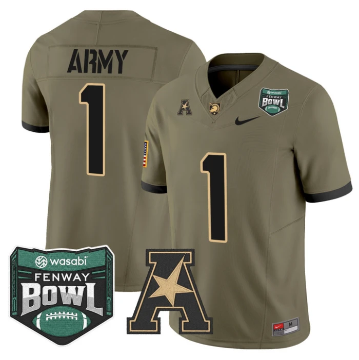 Team Jersey #1 Army Black Knights 2025 Fenway Bowl Patch Stitched by My Store NCAA Football Jerseys