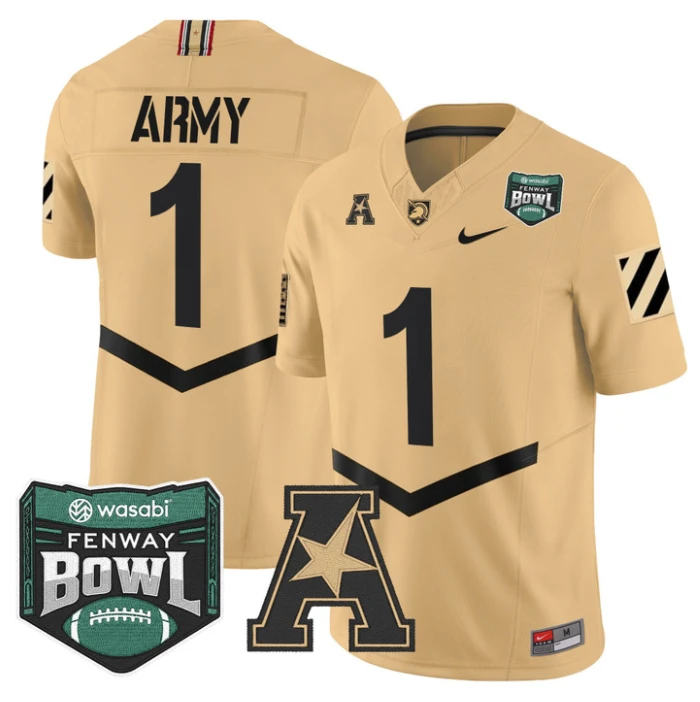 Team Jersey #1 Army Black Knights 2025 Fenway Bowl Patch Stitched by My Store NCAA Football Jerseys