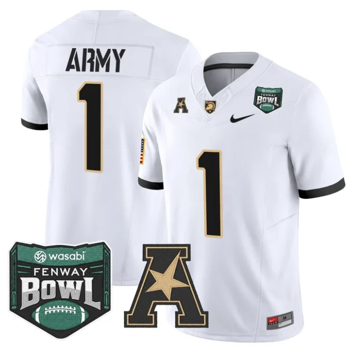 Team Jersey #1 Army Black Knights 2025 Fenway Bowl Patch Stitched by My Store NCAA Football Jerseys