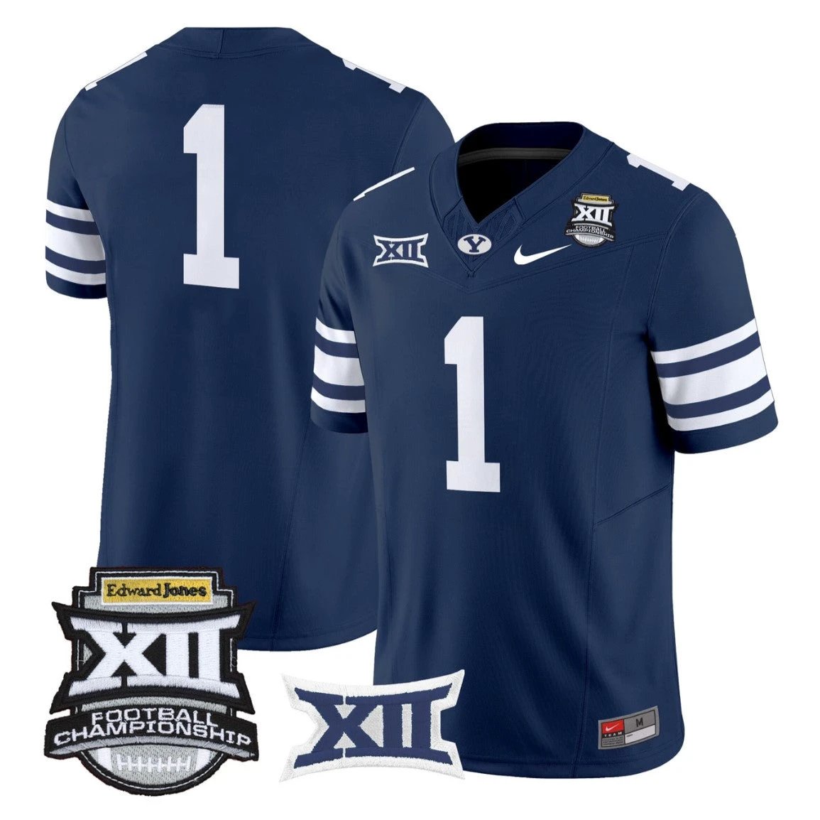 Team Jersey #1 BYU Cougars 2025 Big 12 Championship Vapor Stitched by My Store NCAA Football Jerseys