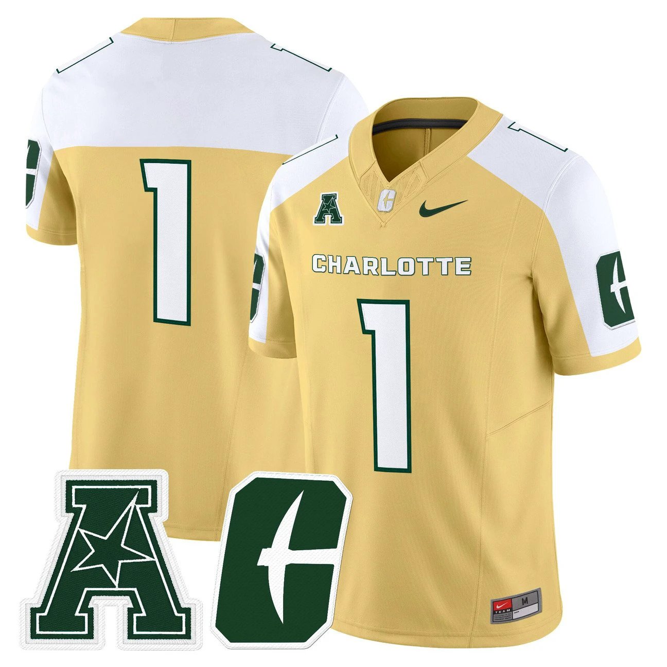 Team Jersey #1 Charlotte 49ers 2025 Vapor Limited Stitched by My Store NCAA Football Jerseys