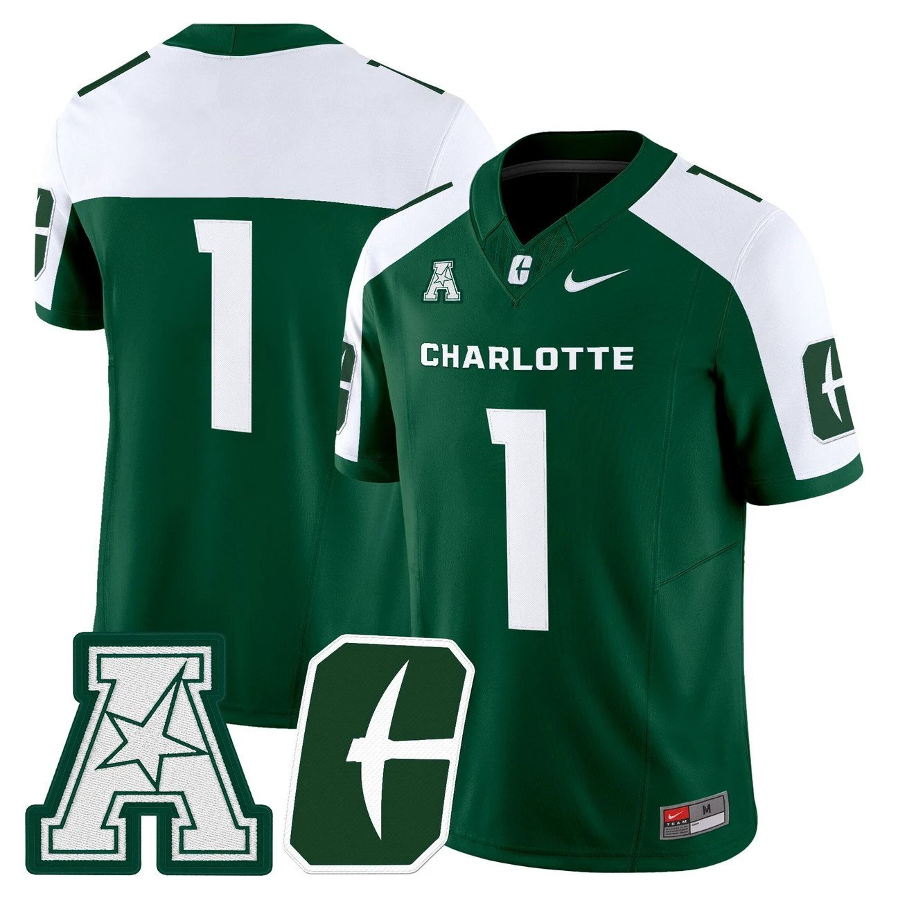 Team Jersey #1 Charlotte 49ers 2025 Vapor Limited Stitched by My Store NCAA Football Jerseys