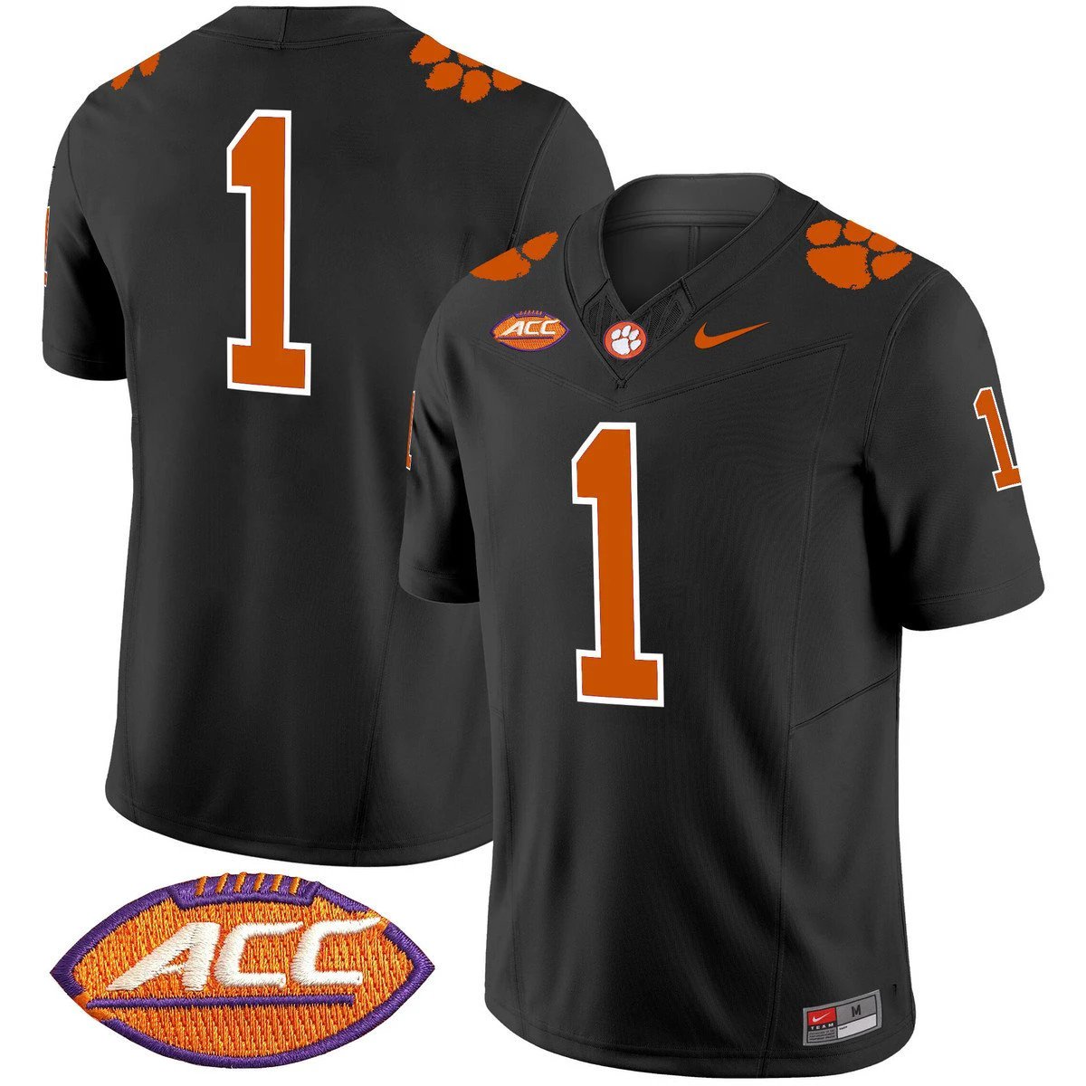Team Jersey #1 Clemson Tigers 2025 Vapor Limited Stitched by My Store NCAA Football Jerseys