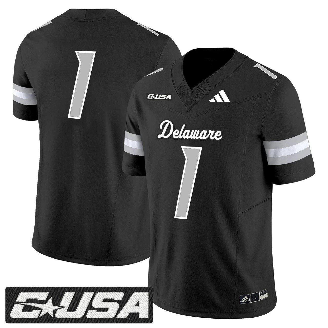 Team Jersey #1 Delaware Blue Hens 2025 Vapor Limited Stitched by My Store NCAA Football Jerseys