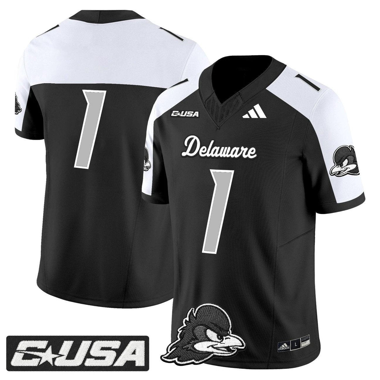 Team Jersey #1 Delaware Blue Hens 2025 Vapor Limited Stitched by My Store NCAA Football Jerseys